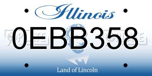 0EBB358 Illinois License Plate