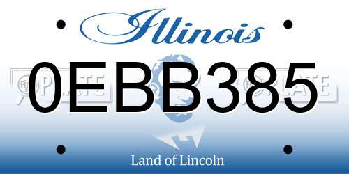 0EBB385 Illinois License Plate