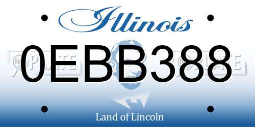 0EBB388 Illinois License Plate