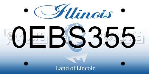 0EBS355 Illinois License Plate
