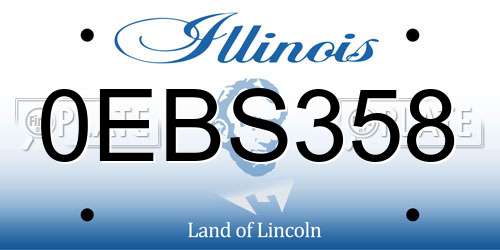 0EBS358 Illinois License Plate