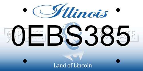 0EBS385 Illinois License Plate