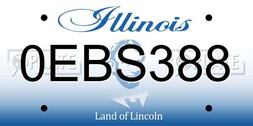 0EBS388 Illinois License Plate