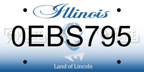 0EBS795 Illinois License Plate