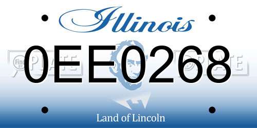 0EE0268 Illinois License Plate