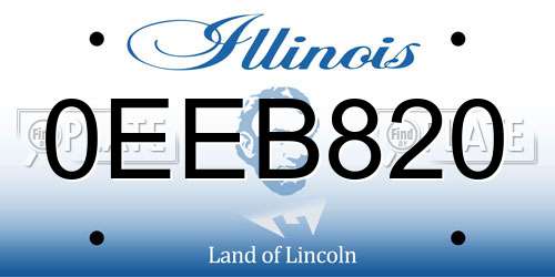 0EEB820 Illinois License Plate