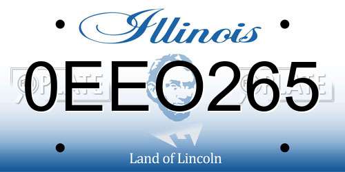 0EEO265 Illinois License Plate
