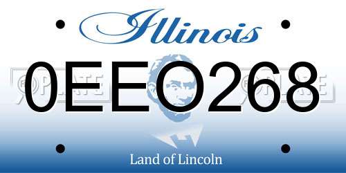 0EEO268 Illinois License Plate