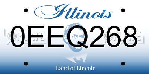 0EEQ268 Illinois License Plate