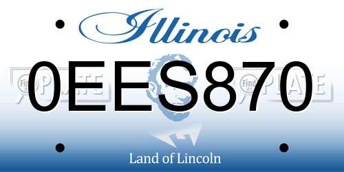 0EES870 Illinois License Plate