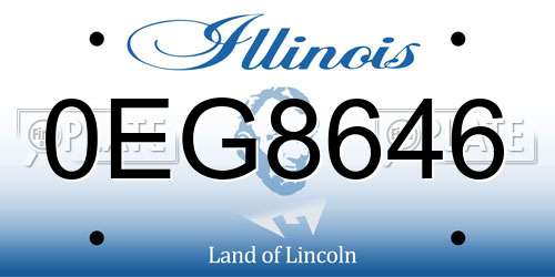 0EG8646 Illinois License Plate