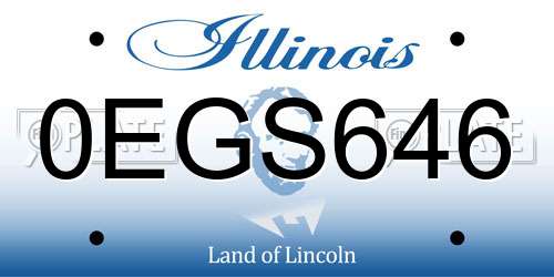 0EGS646 Illinois License Plate