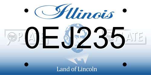 0EJ235 Illinois License Plate