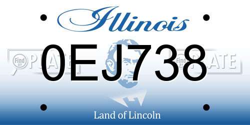 0EJ738 Illinois License Plate