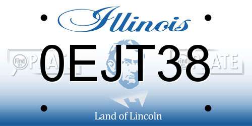 0EJT38 Illinois License Plate