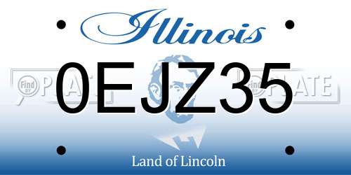 0EJZ35 Illinois License Plate
