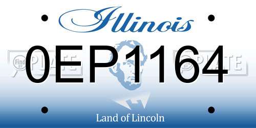 0EP1164 Illinois License Plate