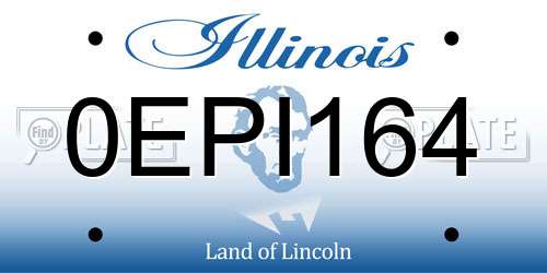 0EPI164 Illinois License Plate