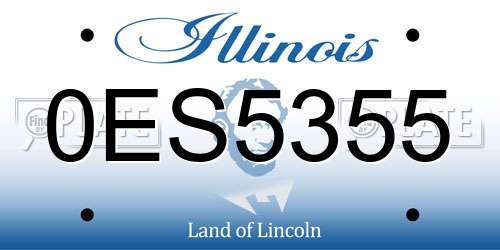 0ES5355 Illinois License Plate