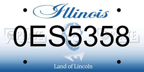 0ES5358 Illinois License Plate