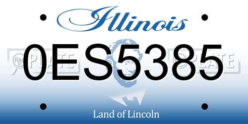 0ES5385 Illinois License Plate
