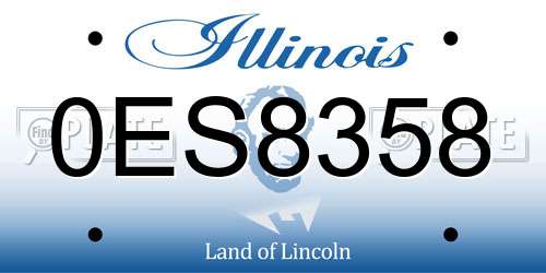 0ES8358 Illinois License Plate