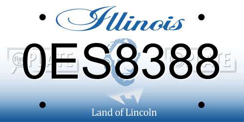 0ES8388 Illinois License Plate