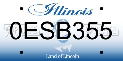 0ESB355 Illinois License Plate