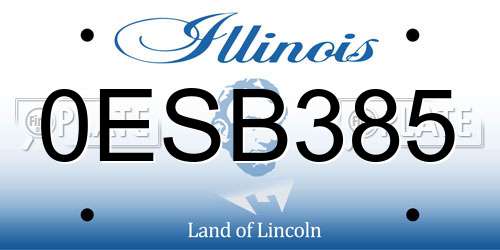 0ESB385 Illinois License Plate