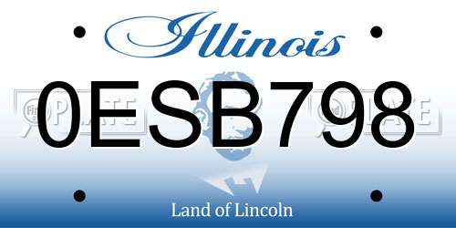 0ESB798 Illinois License Plate