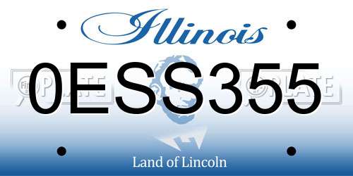 0ESS355 Illinois License Plate