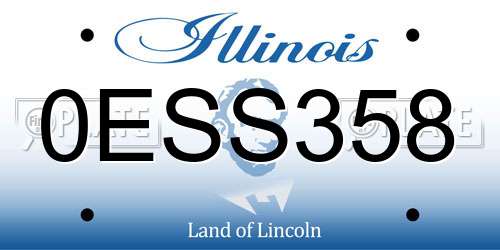 0ESS358 Illinois License Plate