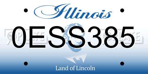 0ESS385 Illinois License Plate