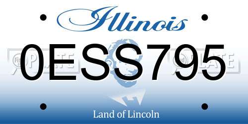 0ESS795 Illinois License Plate