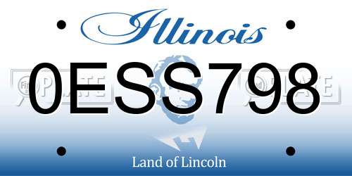 0ESS798 Illinois License Plate