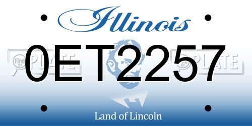 0ET2257 Illinois License Plate