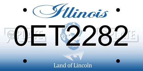 0ET2282 Illinois License Plate