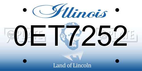 0ET7252 Illinois License Plate