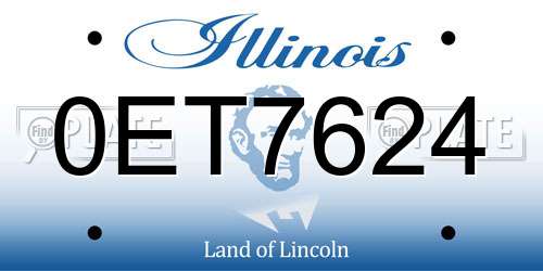 0ET7624 Illinois License Plate