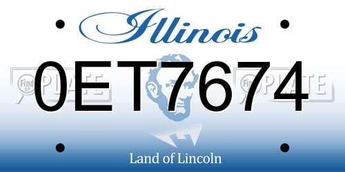 0ET7674 Illinois License Plate