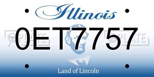 0ET7757 Illinois License Plate