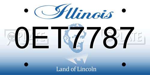 0ET7787 Illinois License Plate
