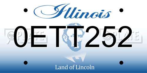 0ETT252 Illinois License Plate