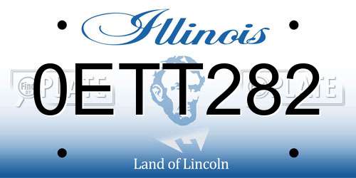 0ETT282 Illinois License Plate