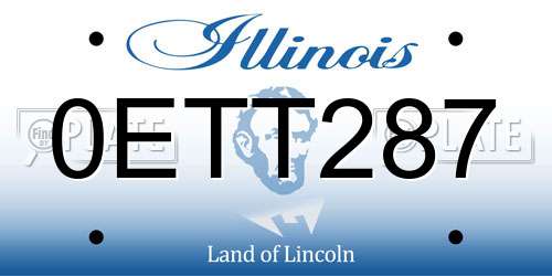 0ETT287 Illinois License Plate