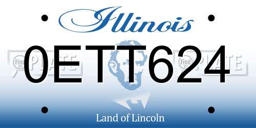 0ETT624 Illinois License Plate