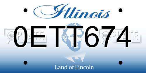 0ETT674 Illinois License Plate