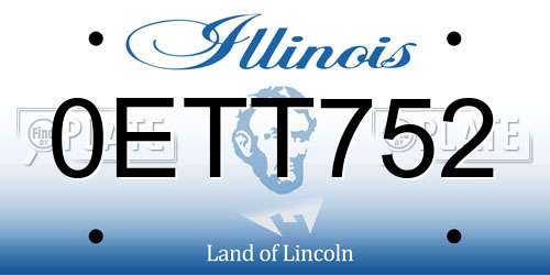 0ETT752 Illinois License Plate