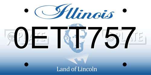 0ETT757 Illinois License Plate