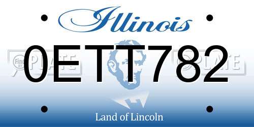 0ETT782 Illinois License Plate
